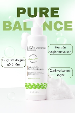 Insane Naturale Yağlı Saçlar İçin Nem Dengeleyici Saç Bakım Şampuan 500 ML