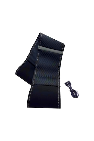 Vw Polo 2017 Uyumlu Nubuk Direksiyon Kılıfı Dikme Alcantara-carbon Gri Yüzüklü