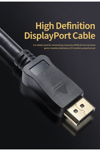 300cm Monitör Kablosu Ultra Hd 4k 1.2 Dp Displayport To Displayport Yüksek Kalite Görüntü Ve Ses Aktarımı