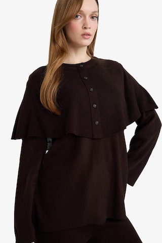 Defacto Regular Fit Bisiklet Yaka Düğme Detaylı Triko Tunik G5062ax25cwbn320 Kahve-bn320