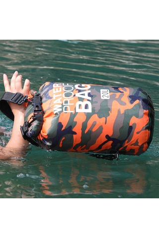 Neevoyu 2l Poliester Su Geçirmez Çanta - Ipx6 Koruma, Yüksek Kalite Kanca, Ayarlanabilir Askı, Kayak Ve Su Sporları İçin Mavi Kamuflaj