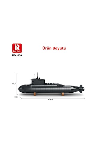 Reobrix 800 Nükleer Denizaltı Yaratıcı Yapı Blok Seti Building Blocks Nuclear Submarine - 1498 Parça