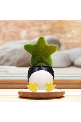 Pazly Yaratıcı Suntek Sukulent Saksısı Penguen Mini Bitki 10cmx9cm 10cmx9cm