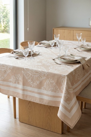 Dekoratif Baskılı Mutfak Salon Masa Örtüsü 150x150 cm Sıvı Geçirmez Ev Sunum Sofra Örtüsü Paisley