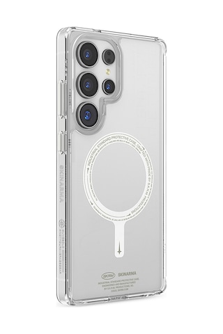 Galaxy S25 Ultra Kılıf Magsafe Uyumlu Şeffaf Fosforlu Skinarma Saido Nightglow Kapak Şeffaf Şeffaf