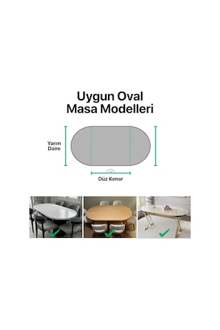 Buzlu Siyah Şeffaf Pvc 2,0 Mm Kalın Oval Masa Örtüsü Kaymaz Koruyucu, Düz Kenarlı Yarım Daireli Siyah