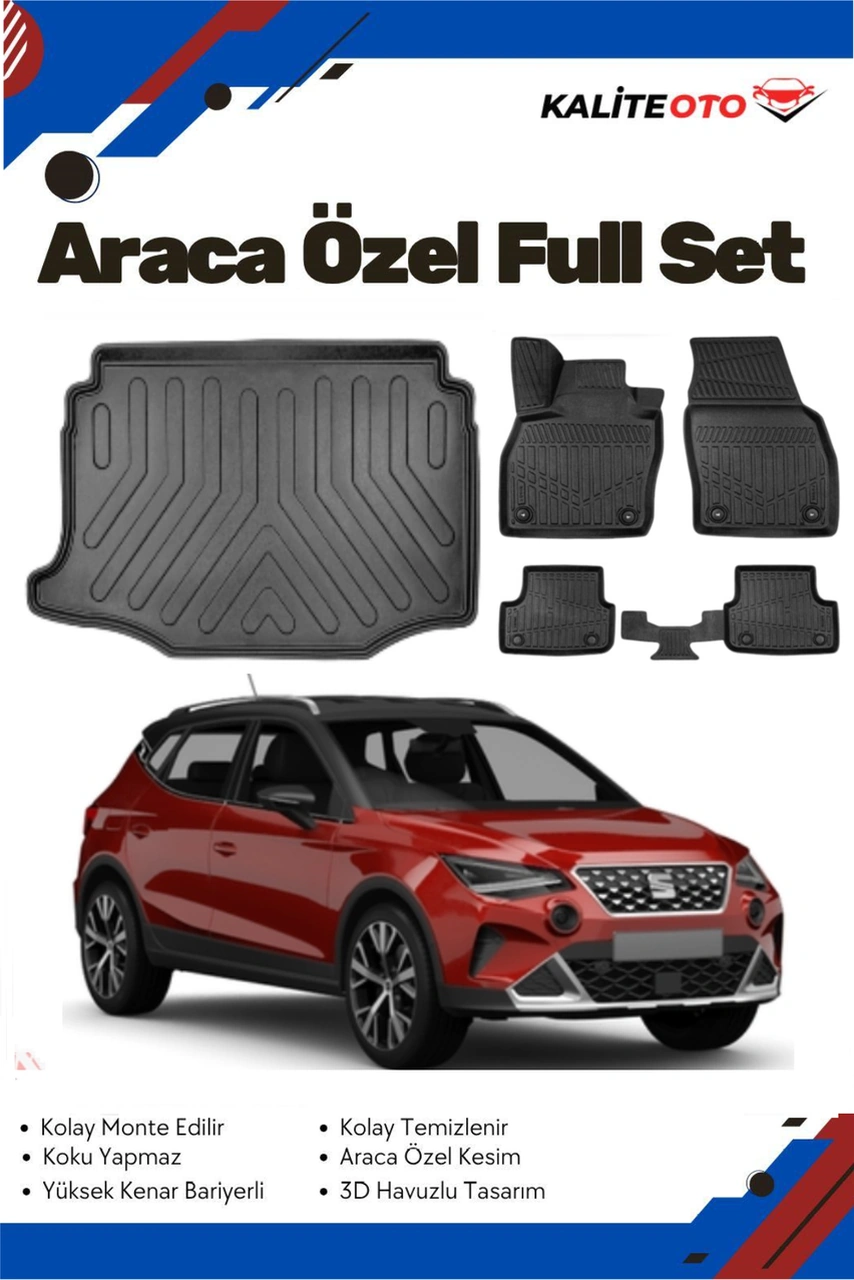 Seat Arona 2024 Model Yumuşak Paspas+alt Bagaj Havuzu Seti