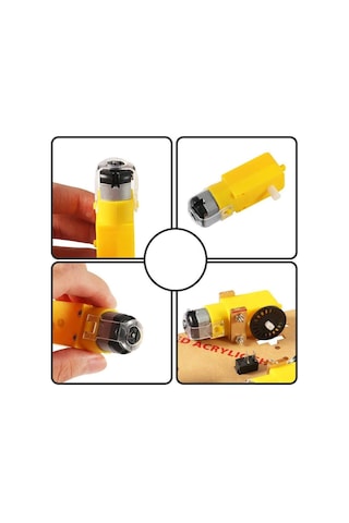 4 Adet Akıllı Robot Arduino 6v 250 Rpm Dc Motor Ve Tekerlek Set