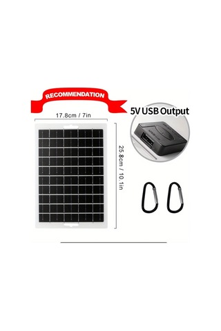 Xuweiwei Beyaz Düz 20w 1 Adet 20w Taşınabilir Güneş Paneli Şarj Cihazı 5v Usb Çıkışlı Kamp Seyahat Telefon Şarjı