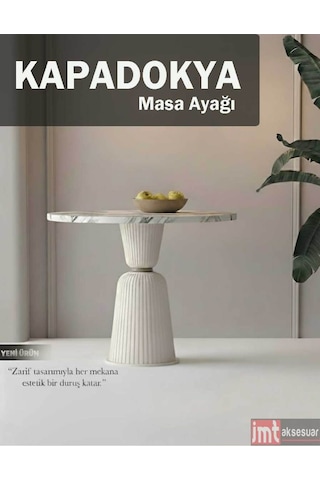 Kapadokpa 72 Cm Yemek Masası, Ofis Ve Toplantı Masası Ayağı Beyaz Beyaz