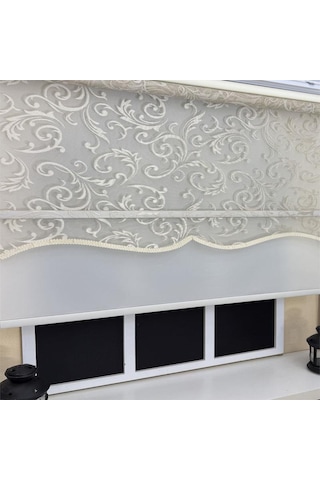 Storburada Çift Mekanizmalı Bej Tül Ekru Stor Perde Stb-133 Bej