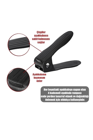 Porsima Org-201 10li Ayakkabı Rampası Dolap İçi Düzenleyici Siyah