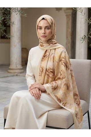 Camellia Scarfs Rossa Desen Soft Şal Tereyağ Sarısı - Zarif Ve Rahat Stil Tereyağı Sarısı