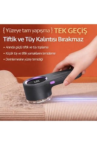 Coofbe Dijital Ekranlı Şarjlı 6 Bıçaklı Şarjlı Tüy Temizleme Ve Tiftik Temizleme Makinesi Tiftik Toplayıcı Açık Bej