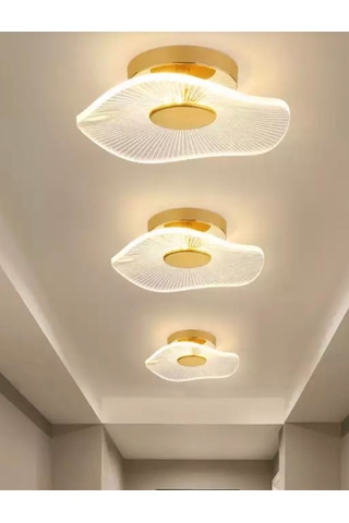 Luxury Exclusive Plafonyer Tavan Led Avize Jellyfish Gold Sarı Gold
