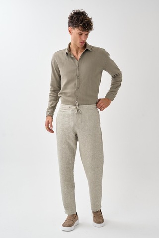 Alexandergardi Smart Casual Dokulu Pantolon Yeşil