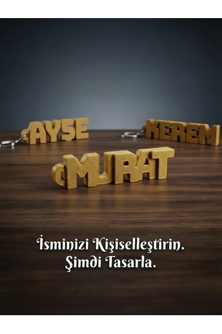 Kişiye Özel İsim Anahtarlık Çok Renk