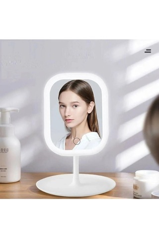 Masaüstü Dokunmatik Makyaj Aynası Led Işıklı Beyaz