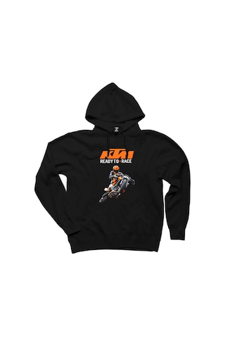 Ktm Ready To Race Moto Siyah Kapşonlu Sweatshirt Hoodie Siyah
