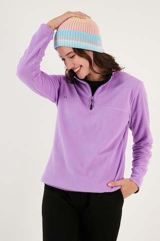 Lela Slim Fit Yumuşak Dokulu Anti-Pilling Tüylenme Yapmayan Yarım Fermuarlı Bayan Polar 5907000 Lila
