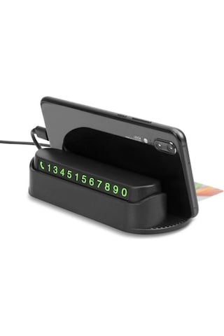 Fosforlu Araç Içi Numaratör Araba Park Tel Numaralık Park Telefon Numarası Parktel Siyah