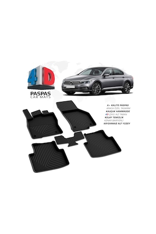 Passat B8.5 Araca Özel 4D Havuzlu Paspas 2019 2020 2021 2022