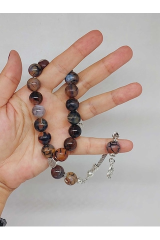 Akik Taşı 17lik Efe Tesbih 12mm 53388 Kahverengi