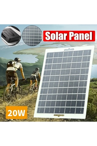 Xuweiwei Beyaz Düz 20w 1 Adet 20w Taşınabilir Güneş Paneli Şarj Cihazı 5v Usb Çıkışlı Kamp Seyahat Telefon Şarjı