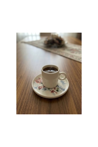 6 Kişilik Kahve Fincanı Takımı-12 Parça Beyaz