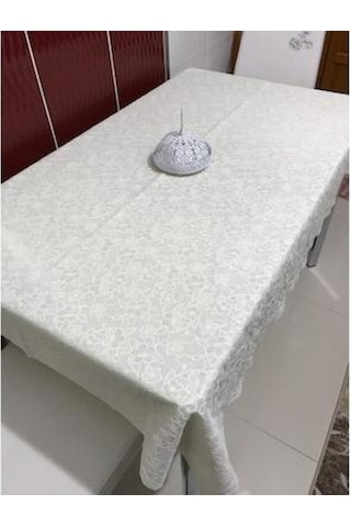 Muşamba Masa Örtüsü Dantel Görünümlü Dikdörtgen Yuvarlak