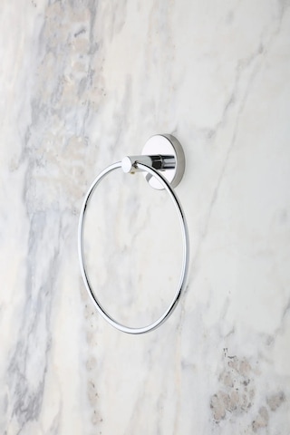 MultiStore 5li Banyo Aksesuar Seti Halka Havluluk/Tuvalet Kağıtlığı/Askılık/Sabunluk/Diş Fırçalık Gri