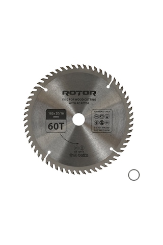 Ahşap Kesme Diski Rotor 185 20/16 Adaptörlü 60t