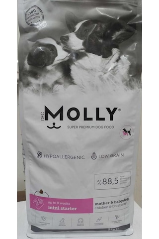 Molly Tavuklu ve Yaban Mersinli Mini Starter Yavru Köpek Maması 2 KG