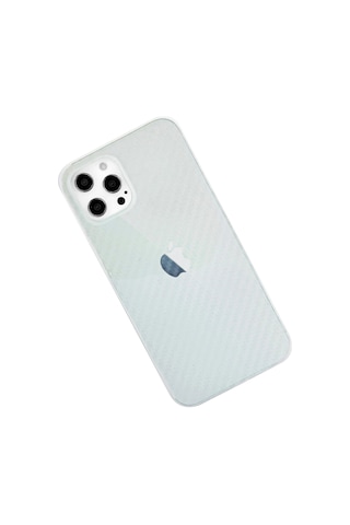 Newface Apple iPhone Uyumlu 12 Pro Max Kılıf Karbon Pp Silikon Semeglbl - 42 - Şeffaf