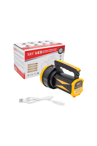 POWERMASTER XJ-2 ŞARJLI LEDLİ 3 KADEMELİ EL FENERİ Siyah - Turuncu