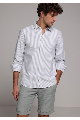 Colin's Colins Regular Fit Shirt Neck Çizgili Erkek Turkuaz Uzun Kol Gömlek Cl1079703 Q1.v2 Mnt Mint