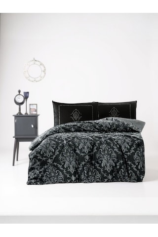 Özdilek Soft Life Clasurol Çift Kişilik %100 Pamuk Saten Nevresim Takımı Siyah