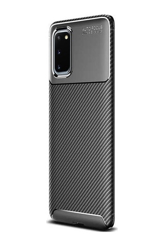 Apsuwa Galaxy Uyumlu S20 Plus Kılıf Negro Karbon Fiber Silikon