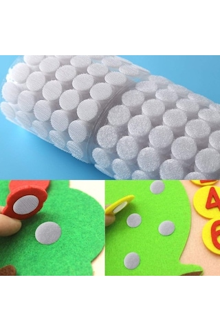 25 Adet 15Mm Yapışkanlı Yuvarlak Cırt Cırtlı Bant - Cırt Bant