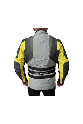 Venom Motosiklet Montu Tourex 4 Mevsim Ce Sertifikalı Touring Long Motor Mont Gri-sarı