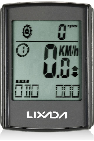 Lixada Büyük Ekran Kablosuz Bisiklet Bilgisayarı Siyah