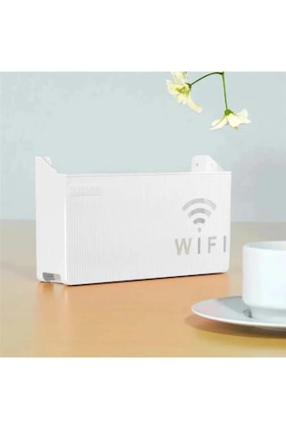 Tineke Beyaz Wifi Kutusu Duvar Asılabilir Sigorta Ve Modem Saklama Kutusu 25x15x6 Cm Beyaz