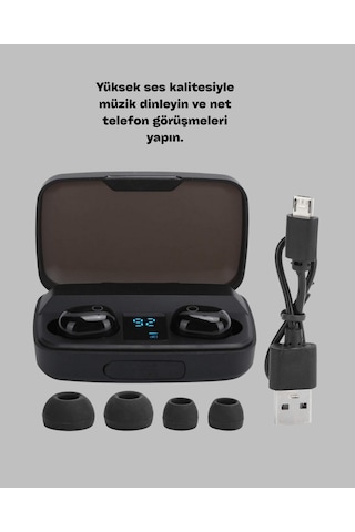 Yüksek - 892 - Kapasiteli A10s Tws Kablosuz Kulaklık - Spt-gld - Dokunmatik Kontrol