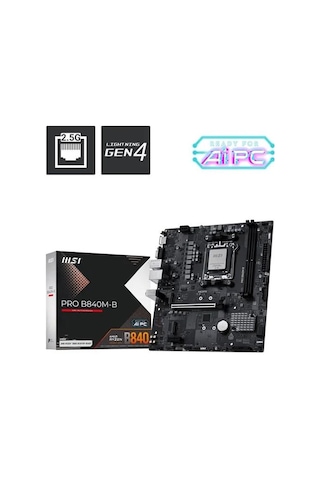 Msı Pro B840m-b Ddr5 Hdmı Pcıe 16x V4.0 Am5 Matx