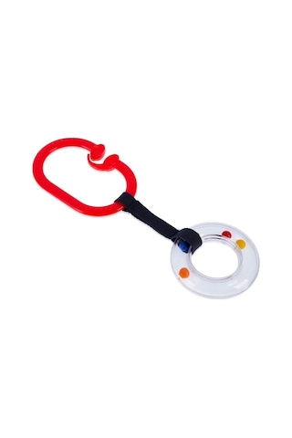 Babyjem Pusete Asılabilir Oval Sesli Çıngırak Kırmızı