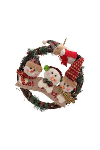 Kangvka Noel Kardeşleri Rattan Çemberi - Rustik Stil Ev Kapısı Pencere Dekorasyonu - Açık Renkli Noel Vibe Oluşturucu