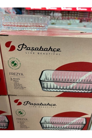 Paşabahçe Frezya 530323 Servis Tabağı 3 Lü şeffaf