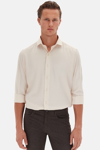 D'S Damat Ds Damat Slim Fit Bej Italyan Yaka Armürlü Uzun Kollu Kolay Ütülenebilir Nefes Alan Dört Mevsim Göml 2HF02ORT3185 Bej