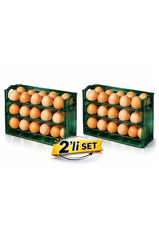 Microcase Sert Abs Plastik Dolapiçi Yumurta Organizer Ve Standı Kapaklı Tasarım 2 Adet Al5453 Yeşil