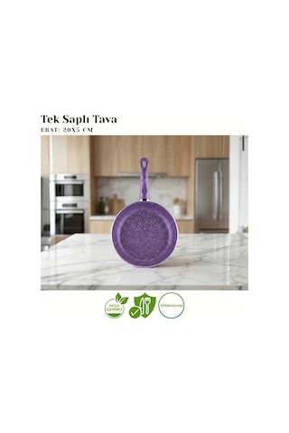 20 Cm Granit Tek Saplı Tava - Violet Violet